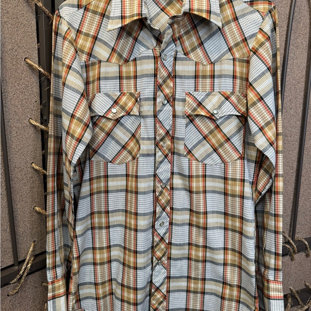 Vintage Lariat Men's Multicolor Plaid Pearl Snap-Down western Shirt